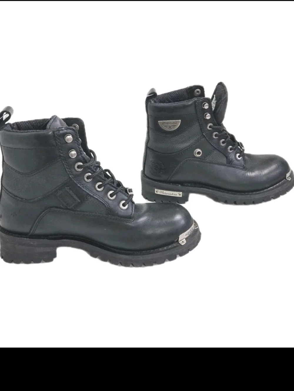 Milwaukee Feedom Flex Black Leather Motorcycle Boots Size 9.5 Style MB223